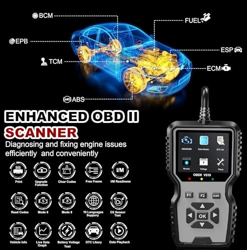 V519 OBD2 Diagnostic Scanner Tool - Vechicle Check Engine Light Code Grey