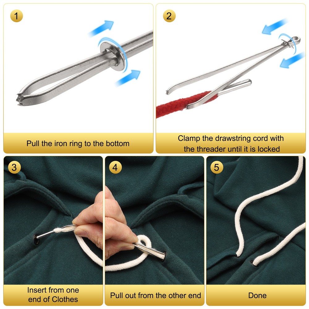 20pcs Drawstring Cords 51" Replacement Drawstring with Threader, Black