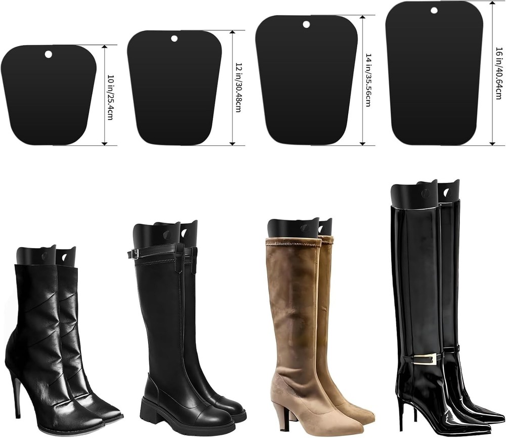Lightweight 12-Inch Boot Shapers - 4 Pack for Organized and Fresh Boot Storage