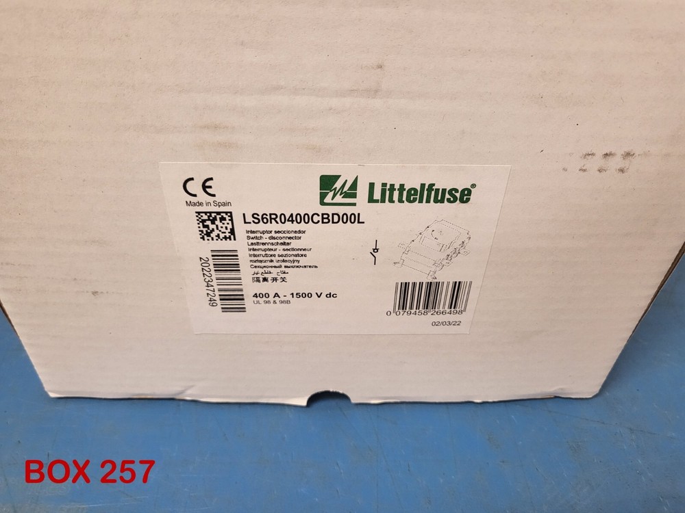 Littelfuse DC Switch 1500VDC 400A 2P LS6R0400CBD00L