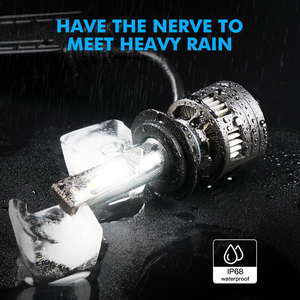 BEVINSEE V45 H9 H11 H8 LED Headlight Bulbs High Low Beam 6000K 22000LM 120W Kit