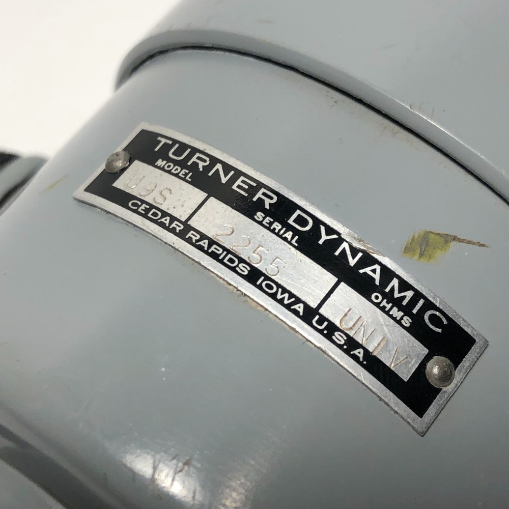 Vintage TURNER DYNAMIC Microphone U9S Tested Working