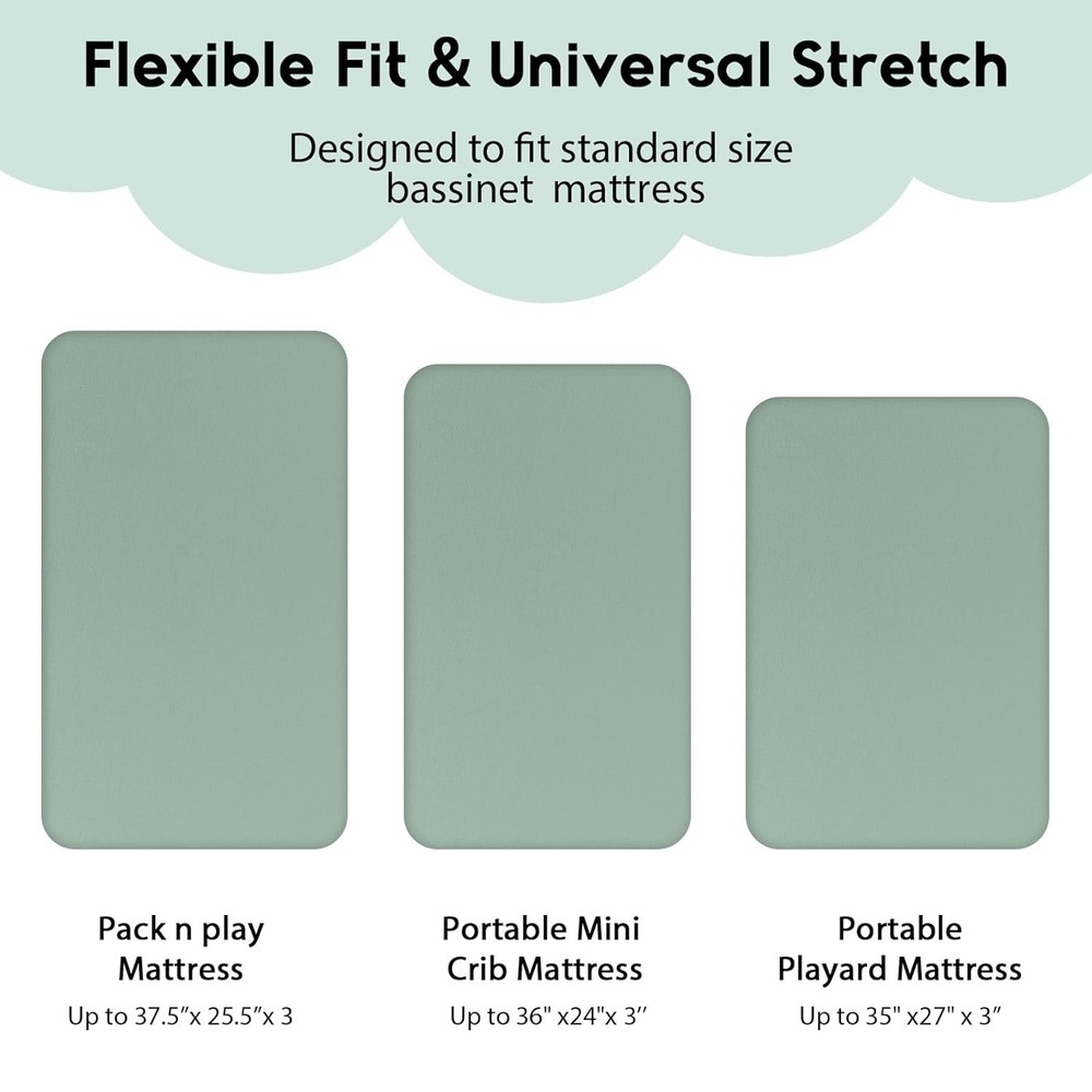 Machine Washable Fitted Crib Sheets 2-Pack: Soft Green Giraffe Sheets for Baby