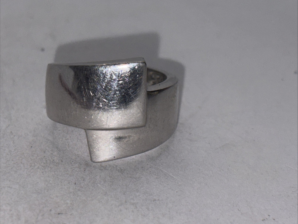 925  Wide Sterling Silver Wrap MODERNIST Ring Size 7 -sx