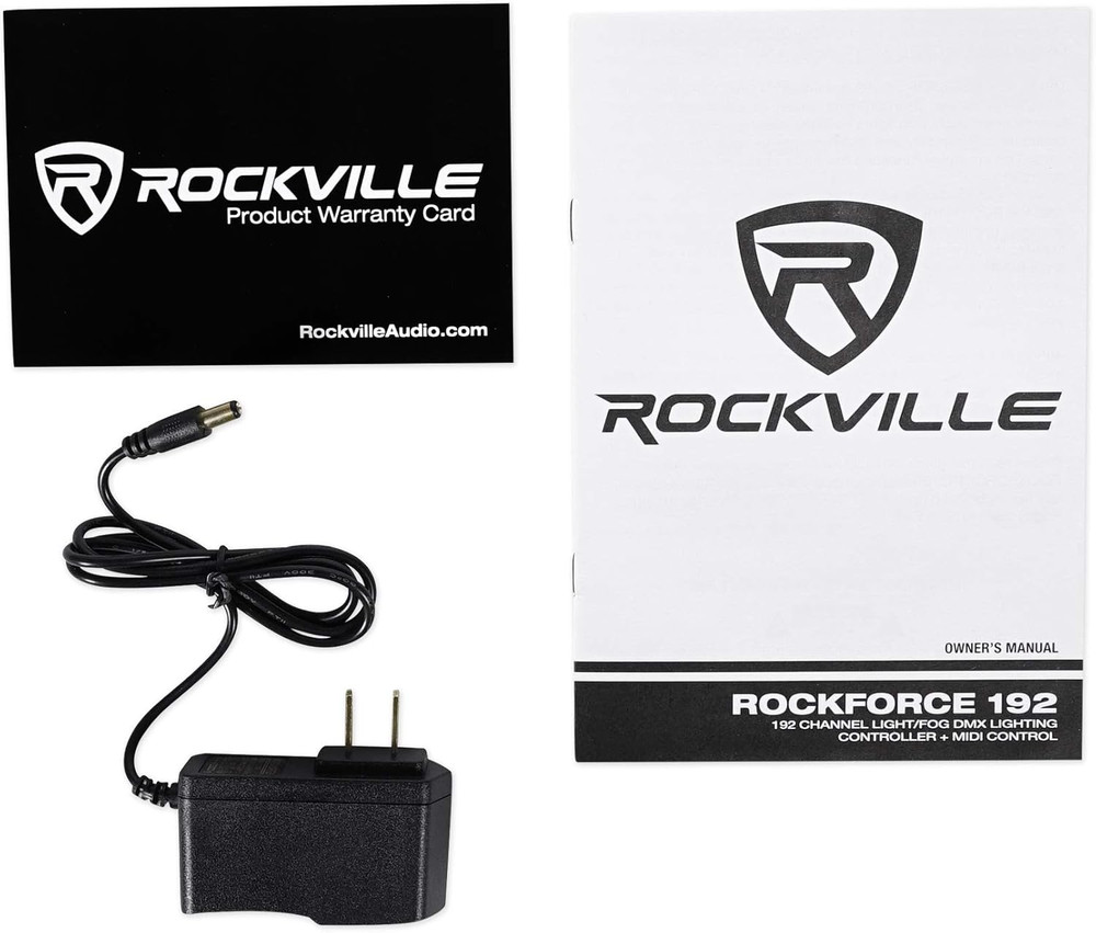 ROCKFORCE 192-Channel DMX Lighting Controller, Sound-Activated, Programmable Sce