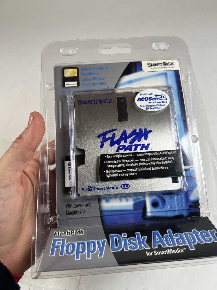 SmartDisk Flash Path Floppy Disk Adapter-SmartMedia Windows & Mac & Software CD