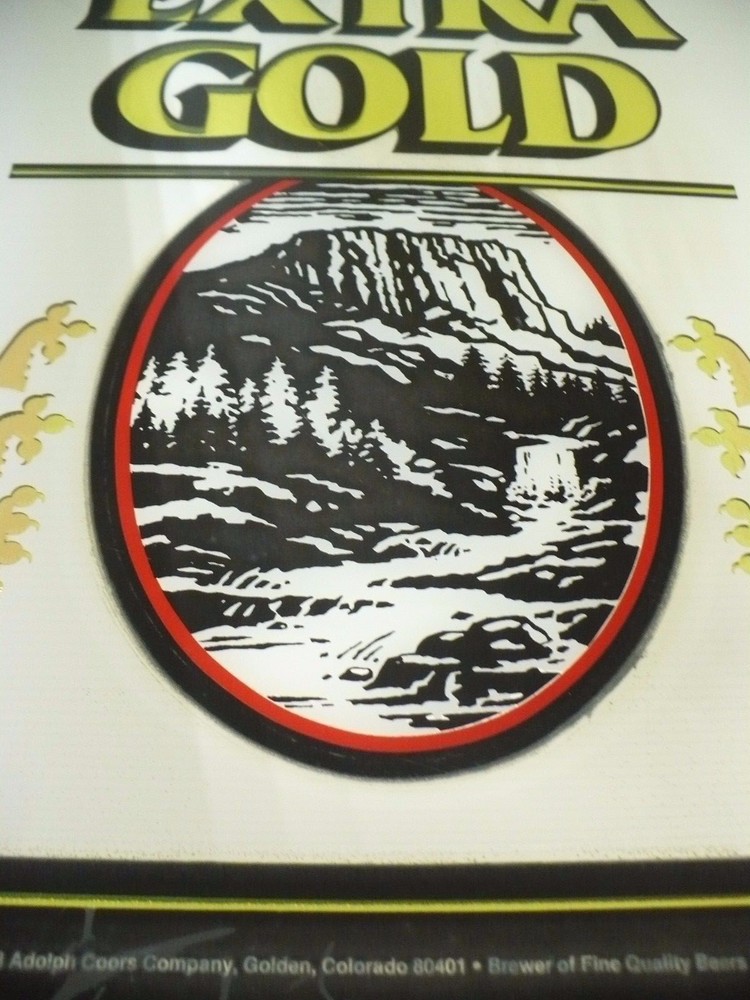 Coors Extra Gold Waterfall Bar Mirror