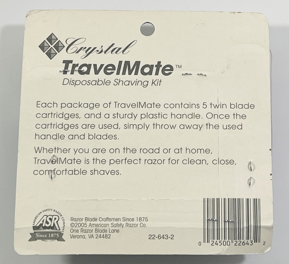 Crystal Travelmate Disposable Shaving Kit
