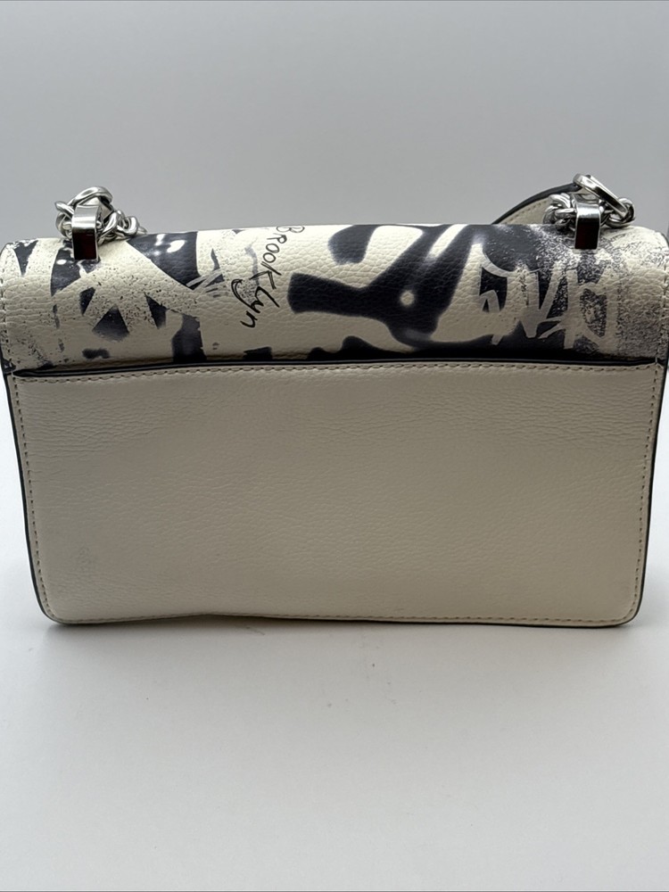 DKNY Graffiti Crossbody Bag White/Black Adjustable Strap