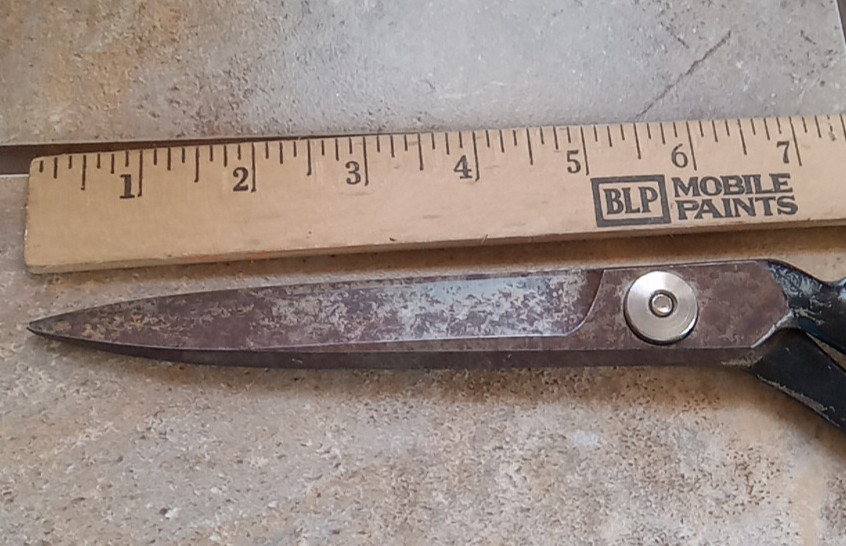 Vintage Black Handled Upholstery Scissors-- For Sewing & Fabric Cutting