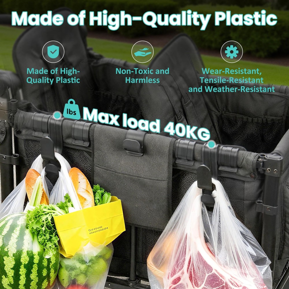 Stroller Hooks for Wonderfold Wagon W2&W4, Double-Layer Multipurpose Side, Sp...