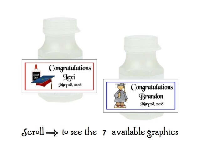 30 Preschool, Kindergarten, Elementary Graduation Personalized Mini Bubble Label