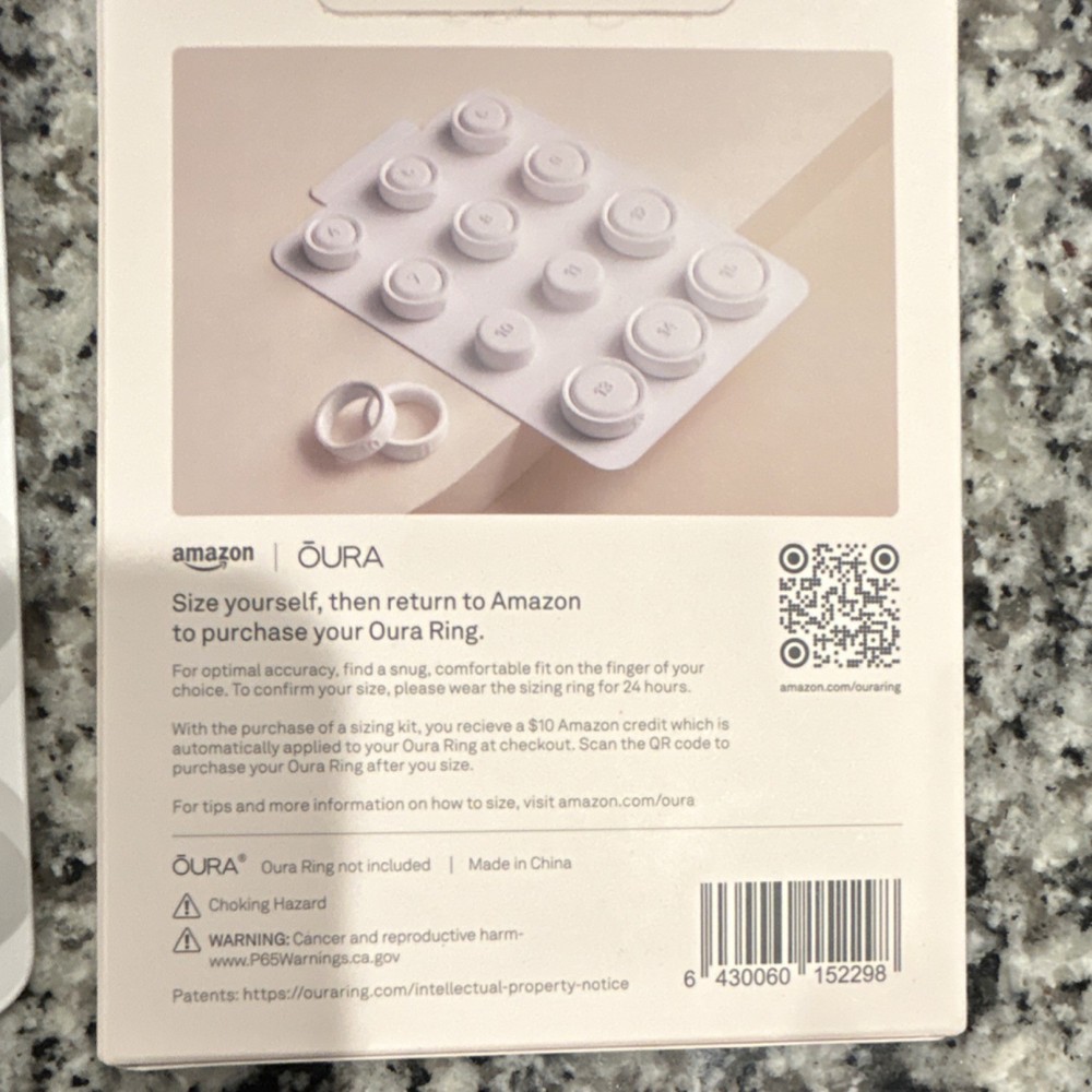 Oura Ring Gen 4 Sizing Kit White 15 Sizing Rings Set for Gym & Training