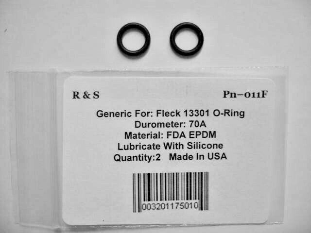 2 Fleck Brine Valve & Drain Port o-rings 13301 / R&S 011F / FDA EPDM Material