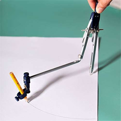 Professional Metal Compass with Wheel and Lock for Geometry, Drafting, Math,