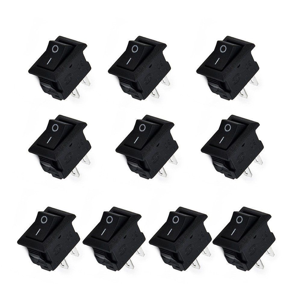 10pcs SPST On/Off Switch Mini Black 2 Pin Toggle Switch DC 12V-16A Tool