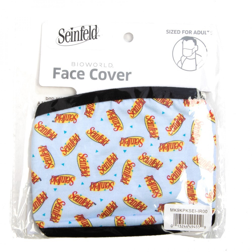 Seinfeld Logo All Over Adjustable Face Cover White