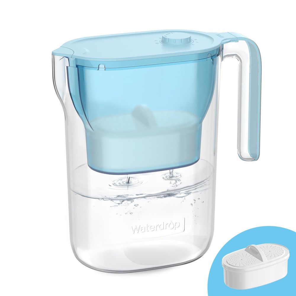 Waterdrop Water Filter Pitcher, 200-Gallon Long-Life, Countertop NSF Certified W