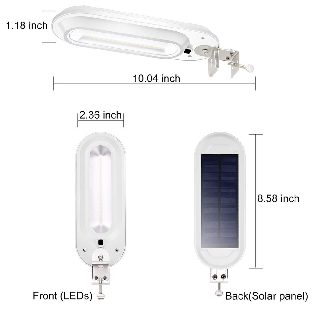 Solar Gutter Lights Outdoor Security Light, Waterproof Wall Sconces Lights Su...