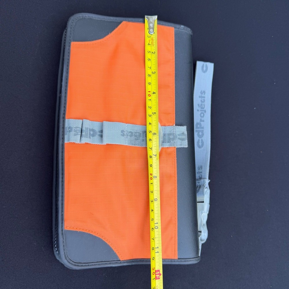 cdProjects CD DVD Storage Case 24 Binder Orange Grey Zip Media Organizer Wallet