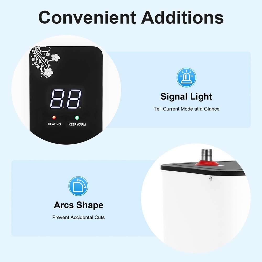 8L Rectangle Electric Mini Tank Water Heater Instant Hot Water Heater 1500WUS