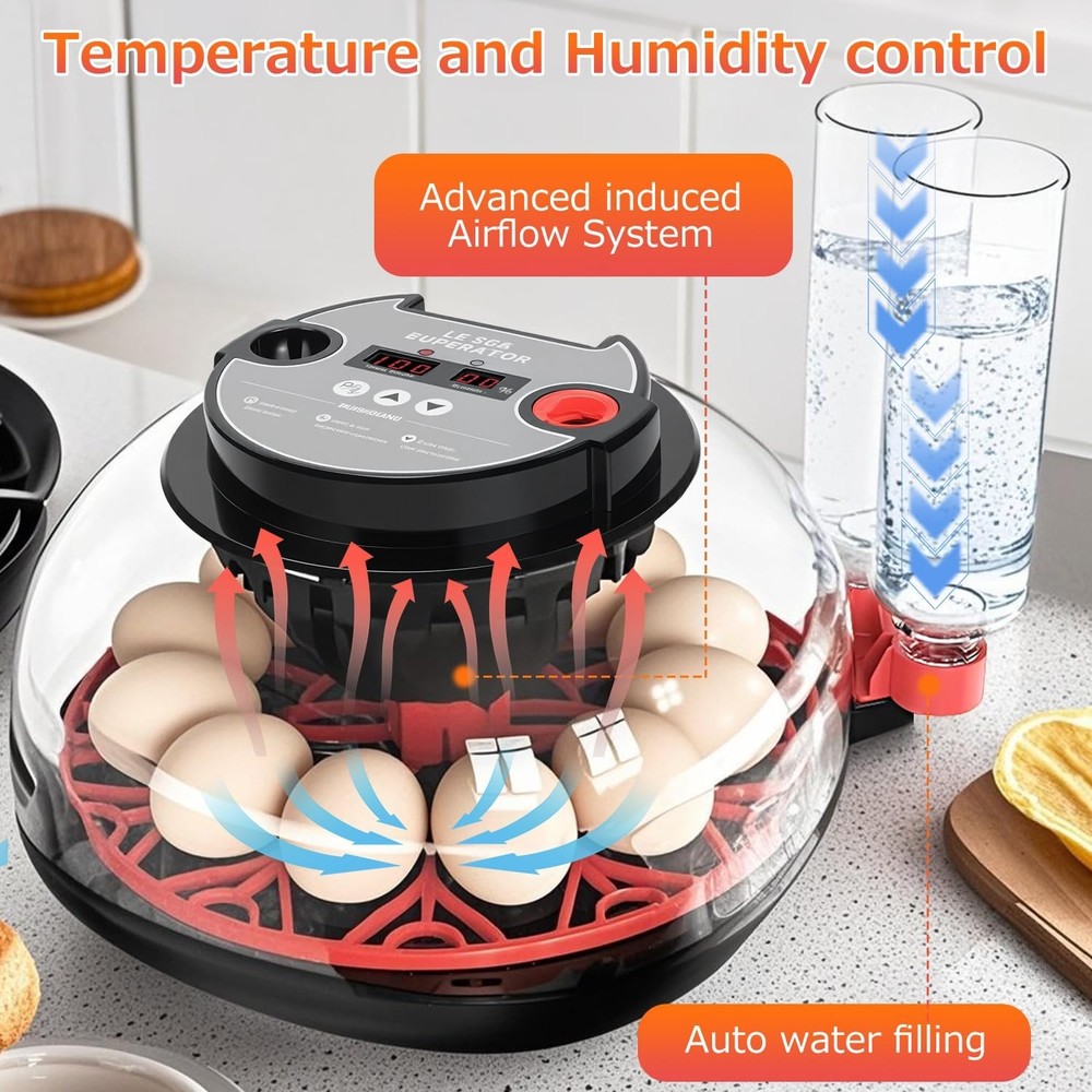 12 Egg Incubators for Hatching Eggs Automatic Egg Incubator with Temperature ...