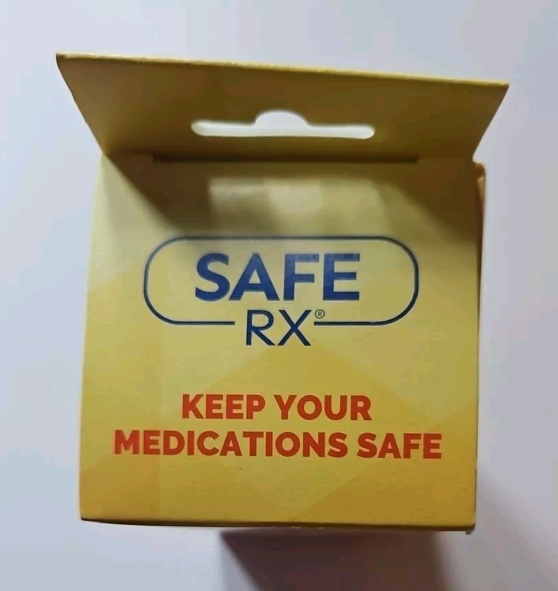 Safe RX Locking Pill Bottle (Blue) with Combination Lock