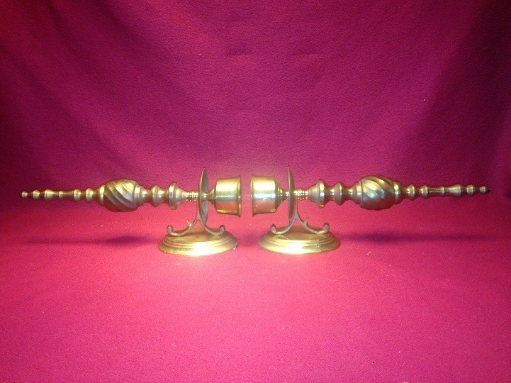 Vintage Pair Solid Brass Wall Candlestick Holders