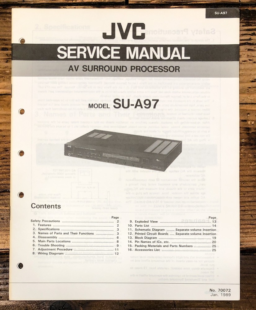 JVC SU-A97 Surround Processor Service Manual *Original*