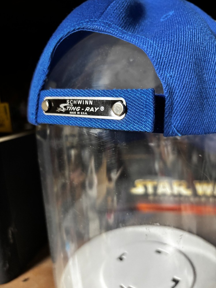 BLUE STINGRAY FASTBACK Bicycle Baseball Cap HAS Stingray METAL TAG on back.