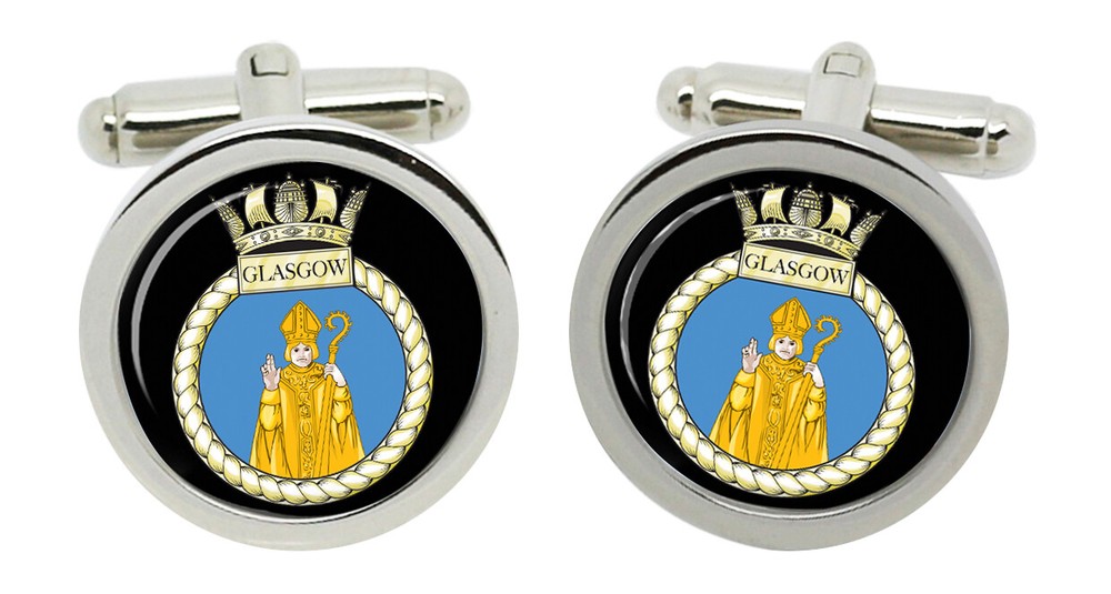 HMS Glasgow, Royal Navy Cufflinks in Box