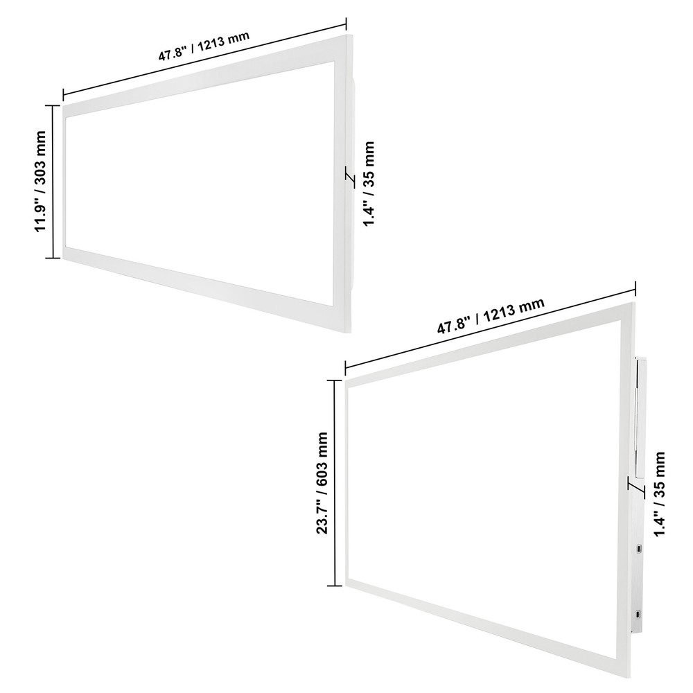 VEVOR 4FT LED Flat Panel Light 6600/6000LM Drop Ceiling Troffer Office Recessed