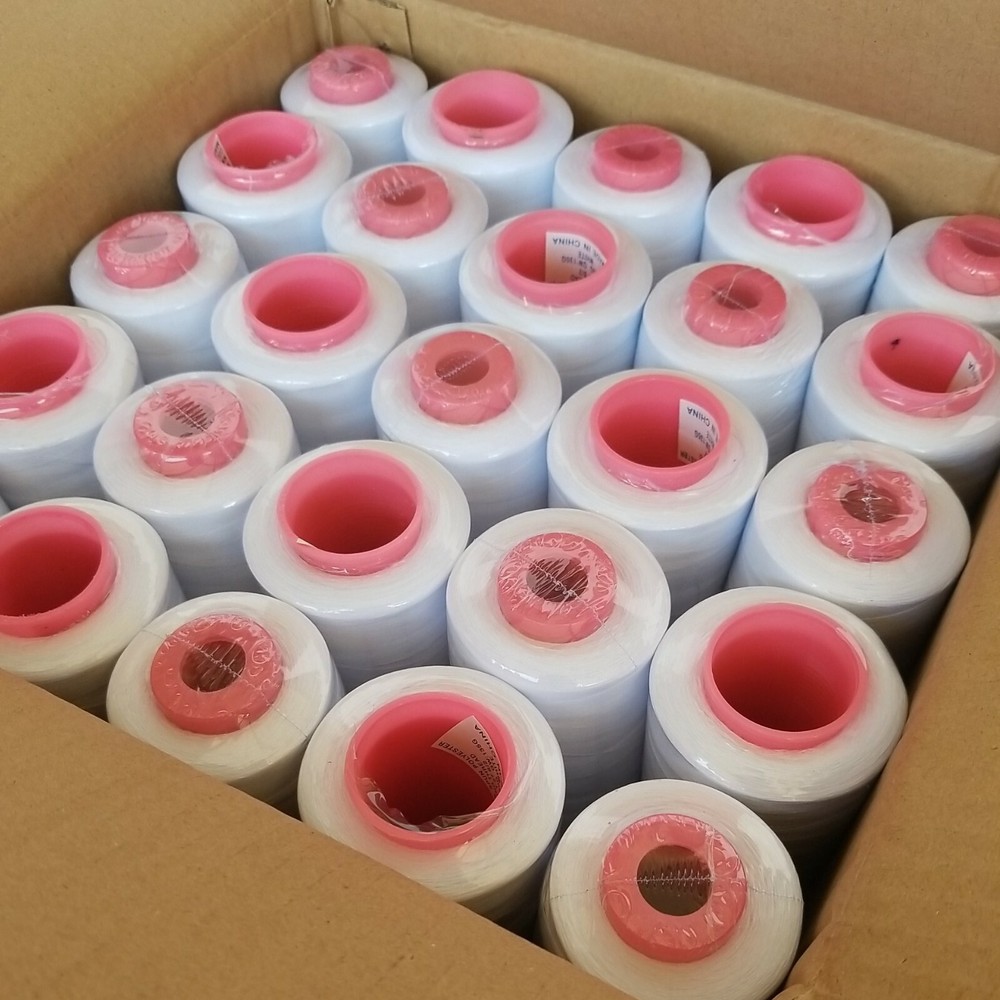 50 Spools WHITE Multi Purpose Serger Sewing Threads T27 Quality 6000 YDS / Cone