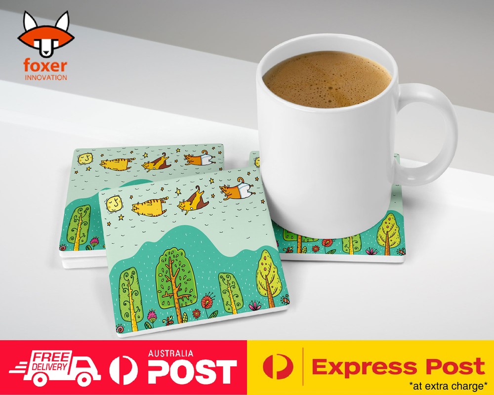 COASTER COFFEE DRINKING MAT|CUTE SPRING CATS KITTENS #2