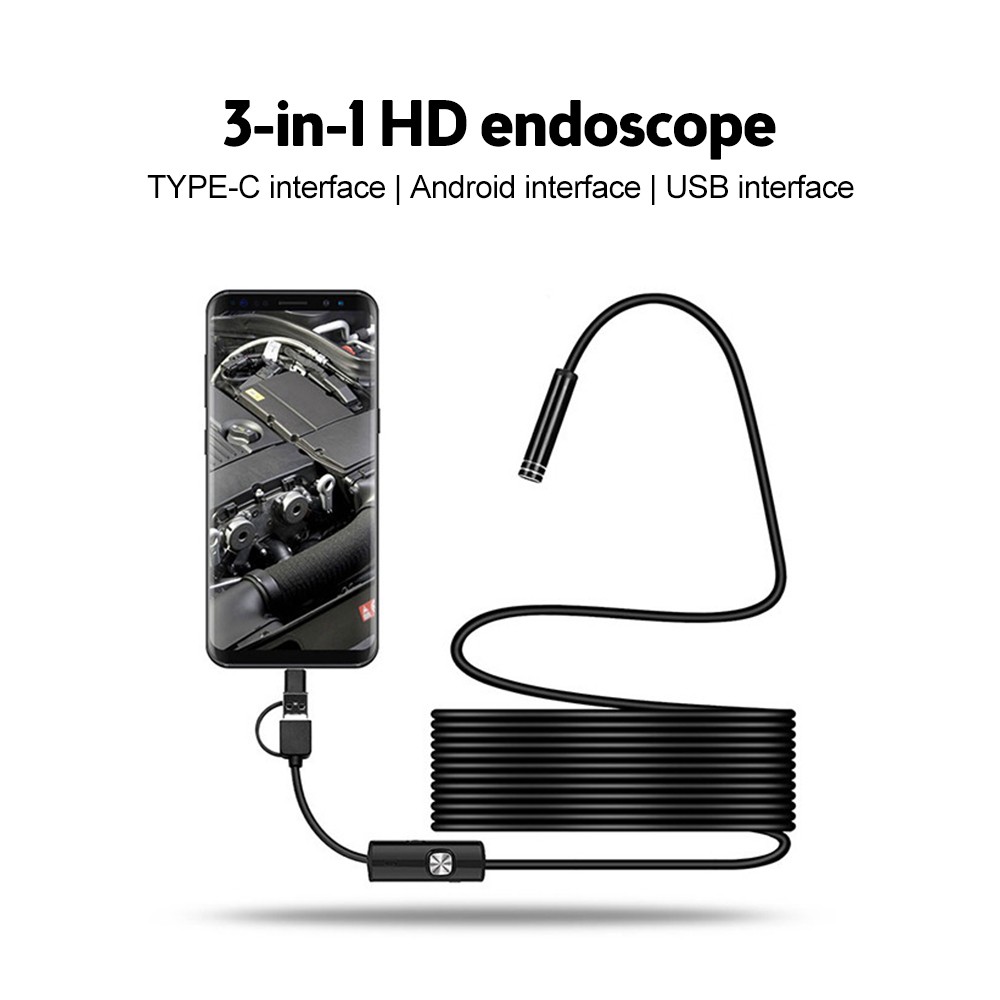 3in1 Borescope Endoscope 6LED Inspection Scope Camera For Android Cell Phone/PC