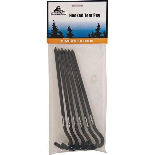Liberty Mountain Ultralight Hook Stakes - Black (6-Pack)