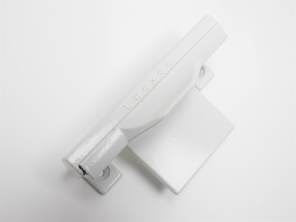 CGI 632-W Egress Window Latch Lock Handle WHITE w/ CGI Logo