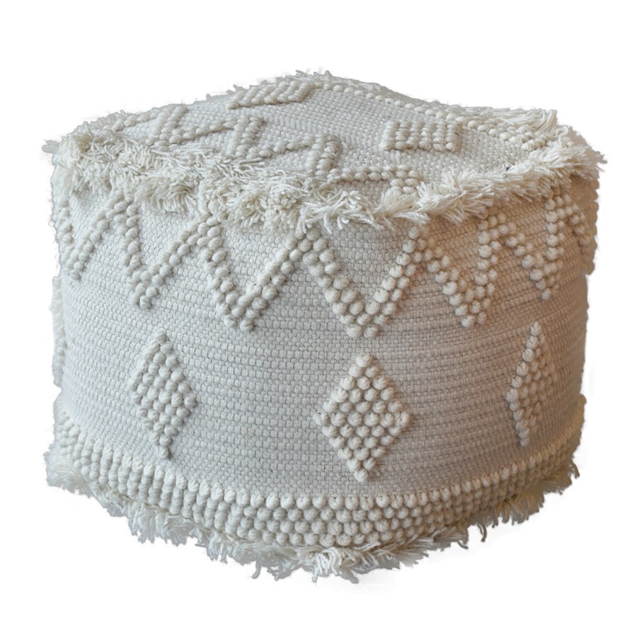 Uttermost Uriah Ivory Pouf - 23965
