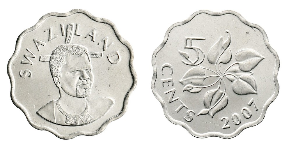 Swaziland 5 Cents, 1995-2010, KM #48, Mint