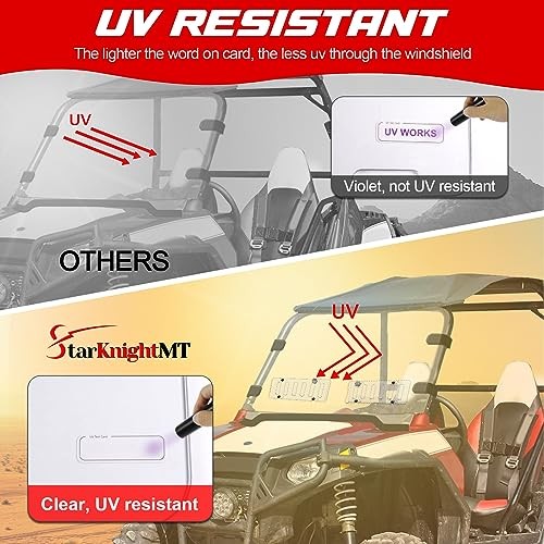 Scratch-Resistant UTV Front Full Windshield Slide-Vent Windshield Compatible