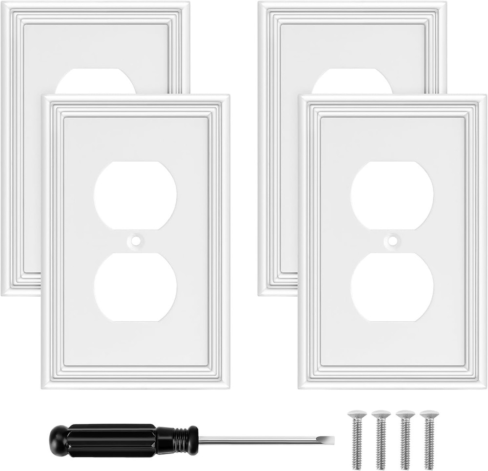 White Outlet Covers Wall Plate Modern Decorative Light Switch Cover Switch Plate