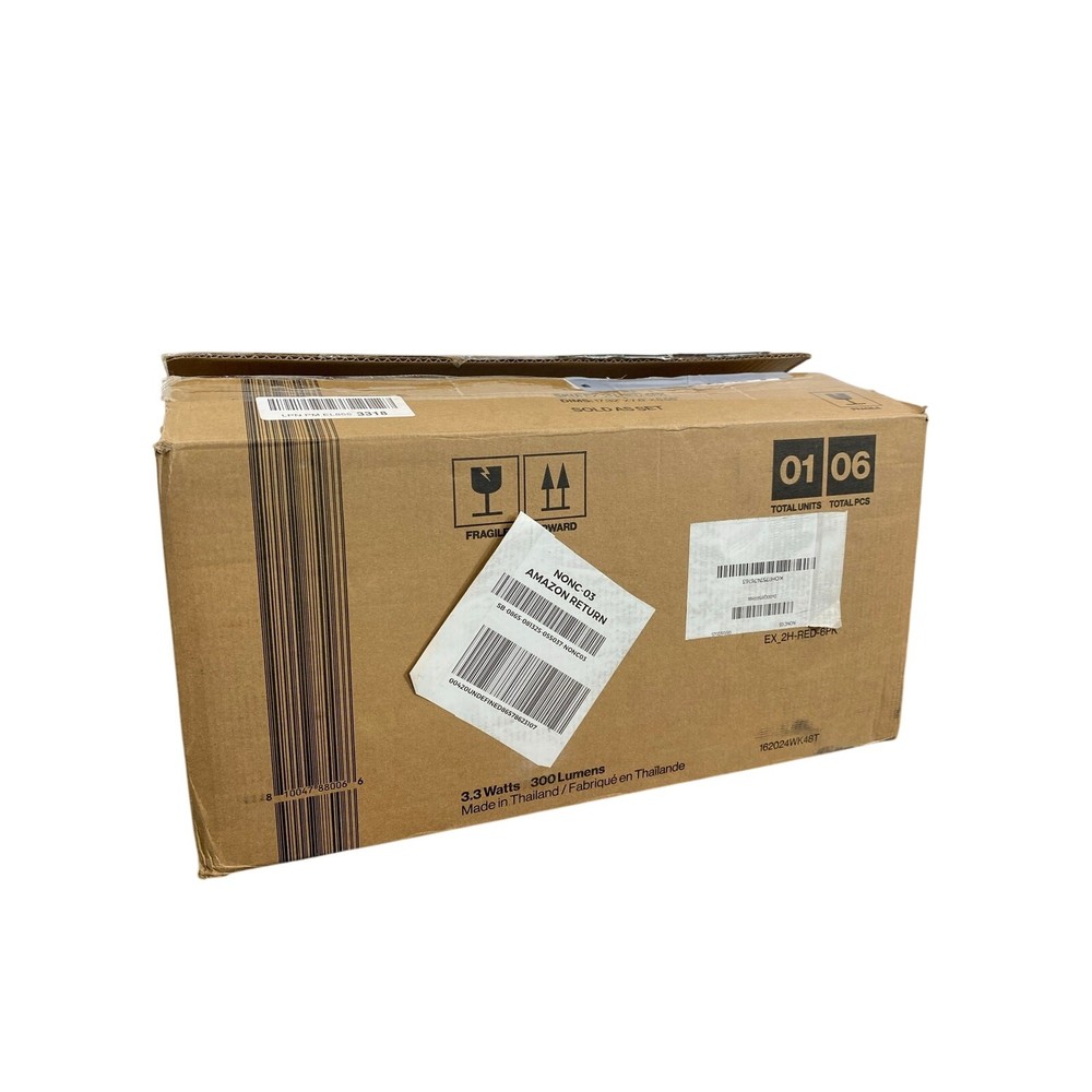 Sunco 6 Pack Exit Signs With Emergency Lights, Two Adjustable LED Lights, Red