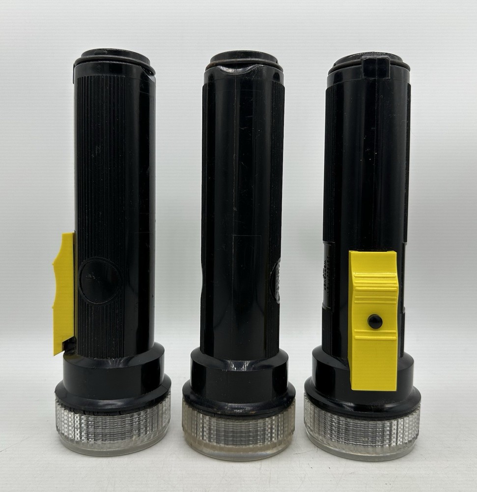 (3) Development workshop Inc Handheld Flashlight Plastic Black Yellow Military