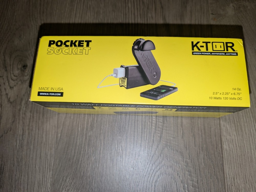 K-TOR Pocket Socket USB 1A Hand Crank Generator Charger