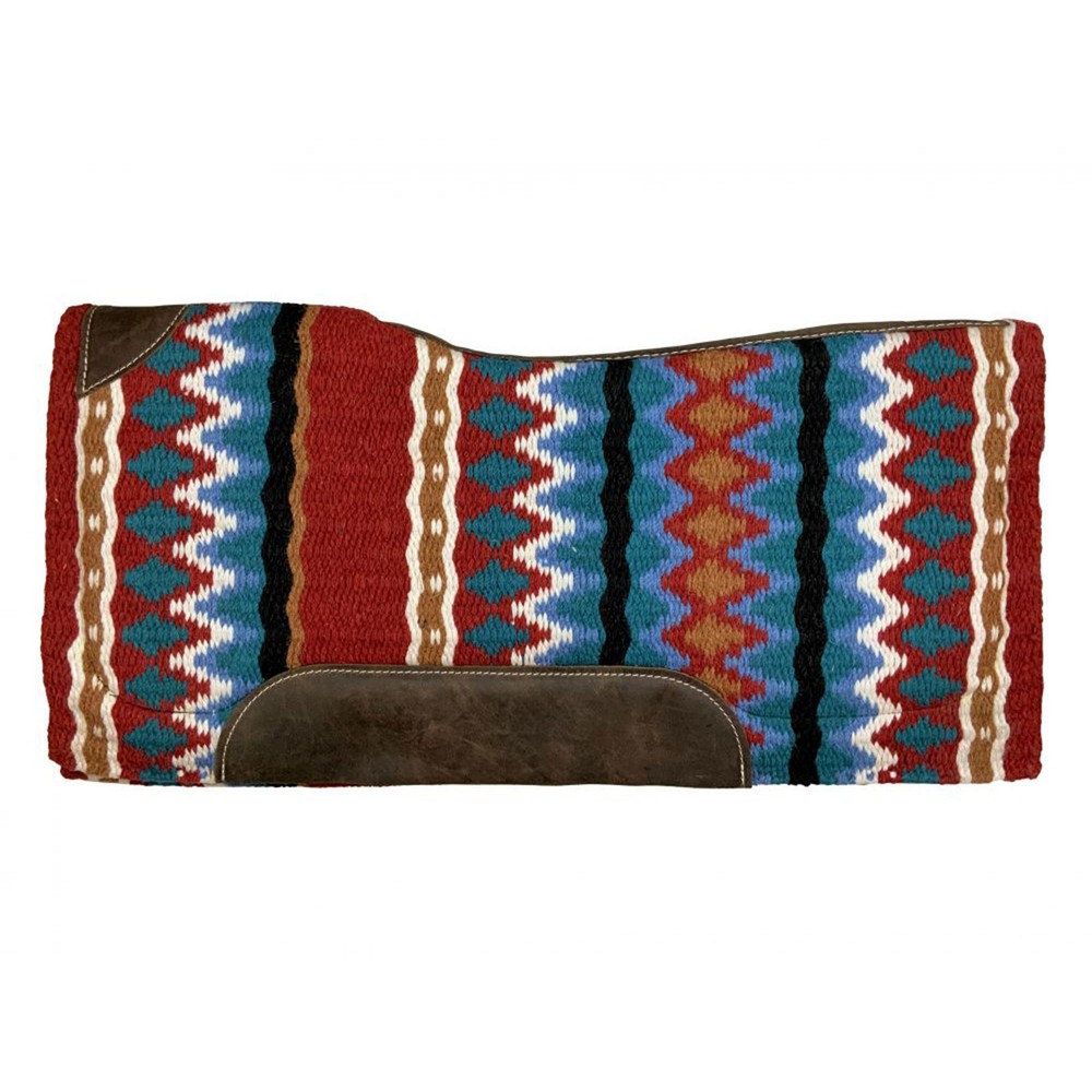Showman 36" x 34" Red Wool Top Saddle Pad with Memory Felt Bottom!