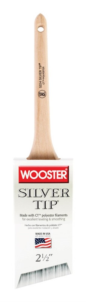 Wooster 5224-2 1/2 Silver Tip Polyester Blend Thin Angle Paint Brush 2-1/2 W in.