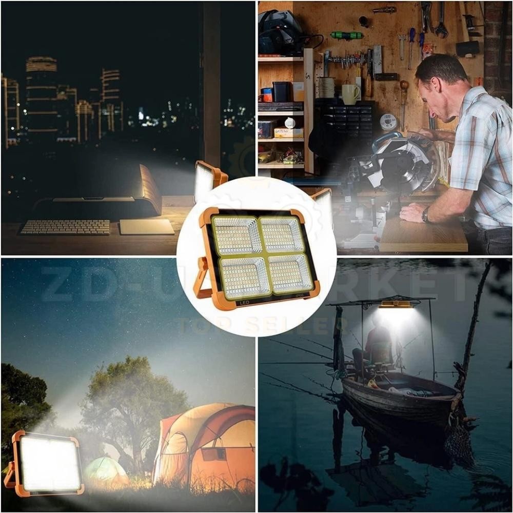 Portable LED Solar Rechargeable Work Light Outdoor Camping Security Light US