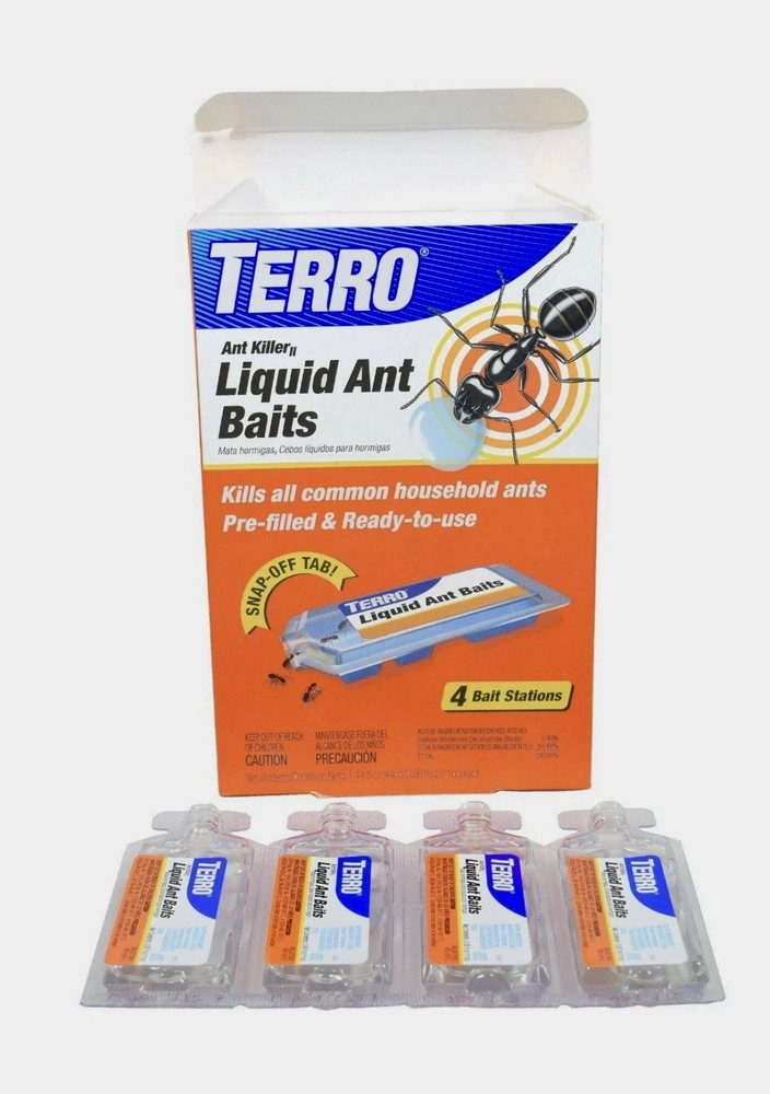 (2x) Terro T324B 4-Pack Liquid Ant Baits, Orange. (8 Bait Stations Total)