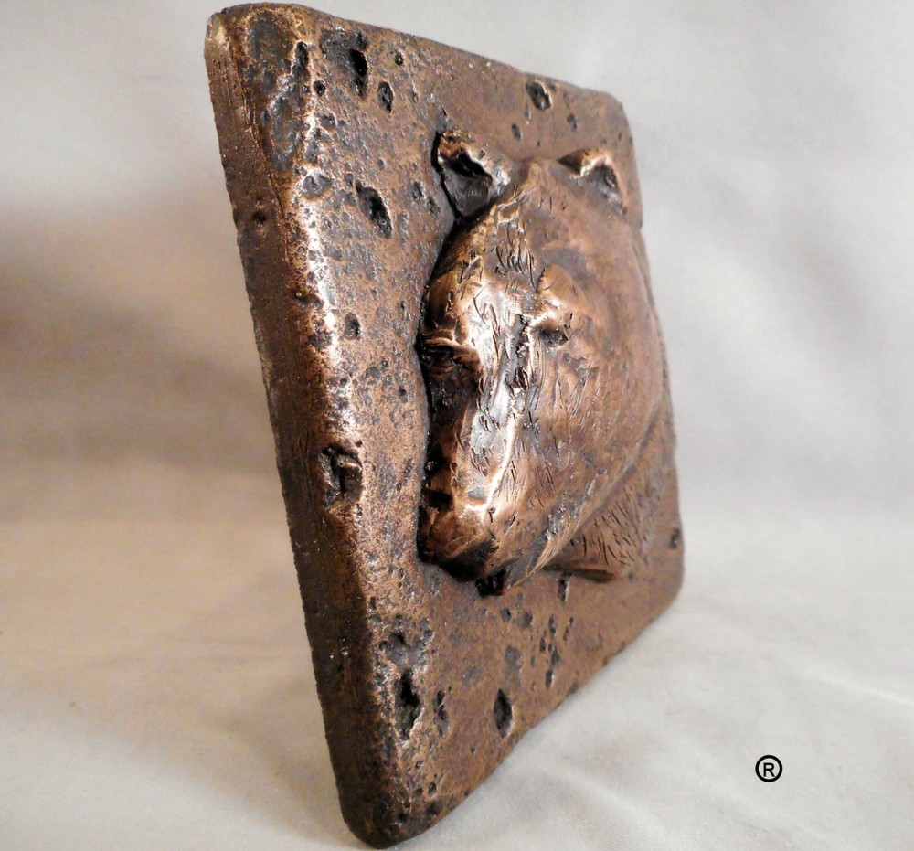 Bronze Wildlife (Bear) 4"x4" Decorative Wall Tile