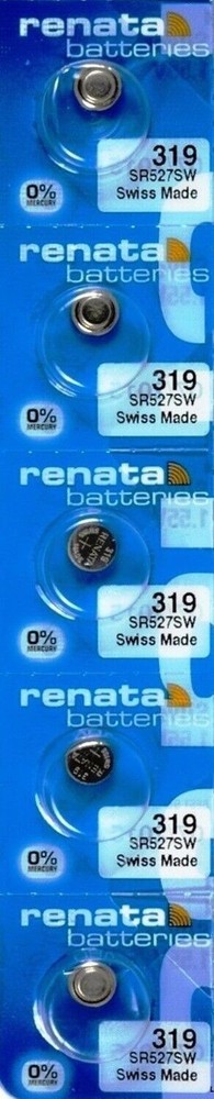 5 Original Renata SR527SW Button Batteries